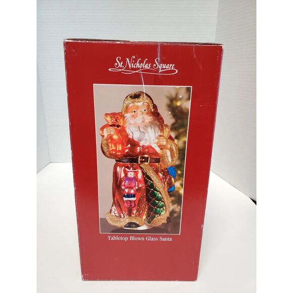 St. Nicholas Square Tabletop Blown Glass Santa Large Beautiful Jewel Tone Kohls - Picture 15 of 16